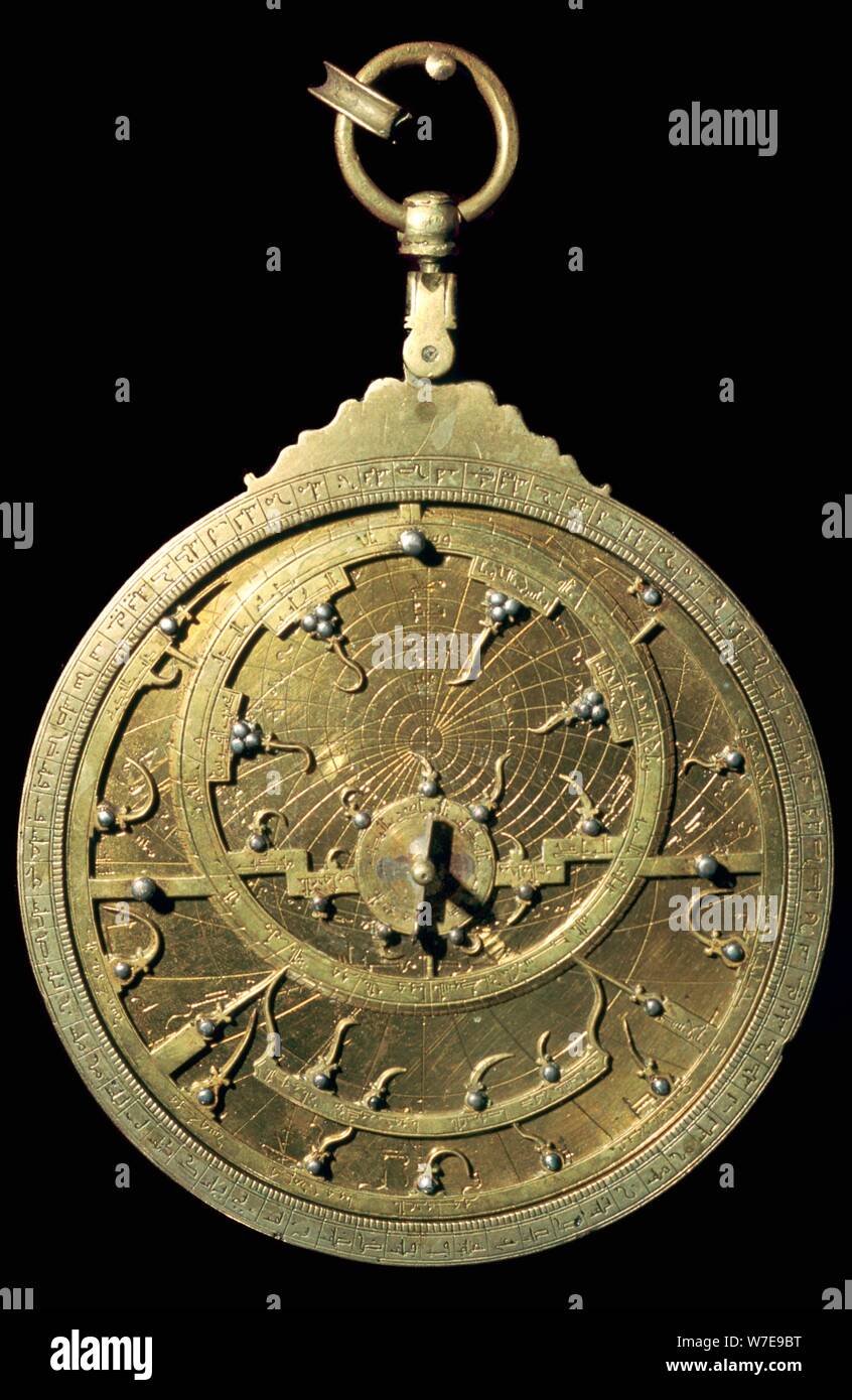 Arabic 18th century planispheric astrolabe, 18th century. Artist: Unknown Stock Photo