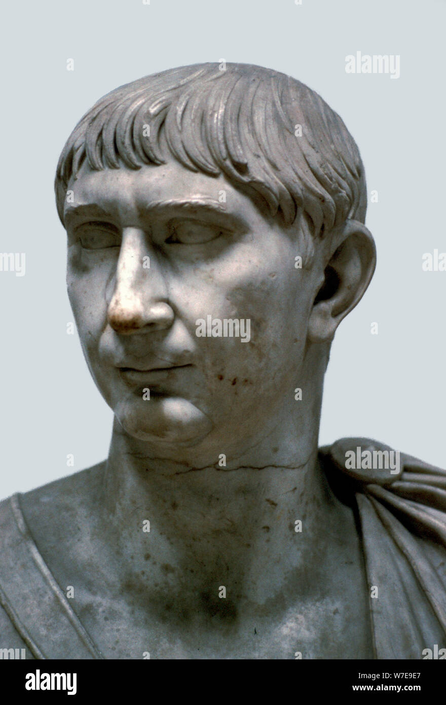 Bust of the Roman Emperor Trajan, 1st century. Artist: Unknown Stock Photo