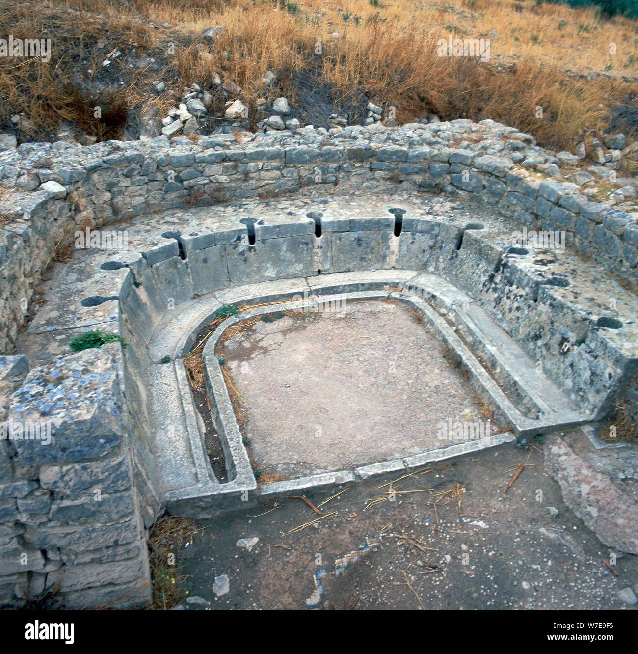Roman latrine from Tunisia, c.3rd century BC. Artist: Unknown Stock Photo