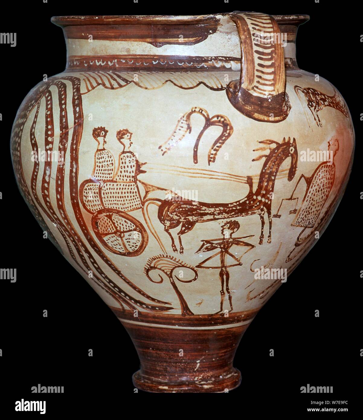 The 'Zeus Krater' of Zeus holding the scales of destiny, 15th century. Artist: Unknown Stock Photo