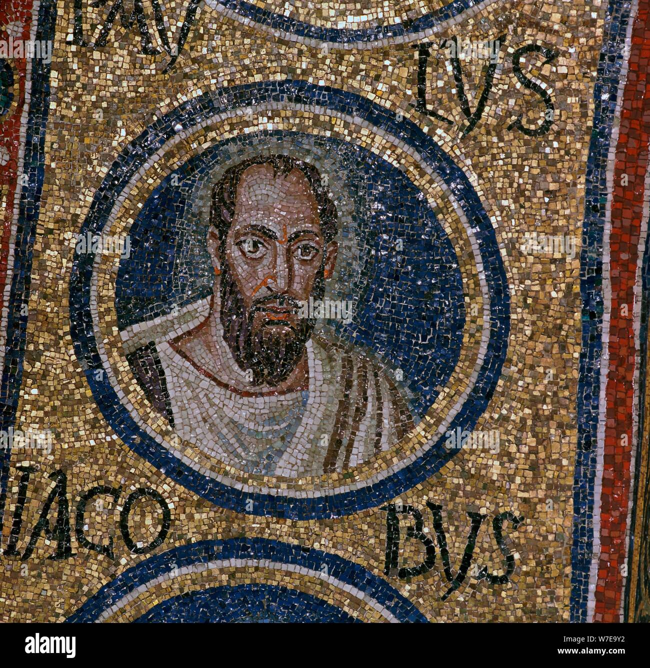Mosaic detail showing St Paul, 5th century. Artist: Unknown Stock Photo -  Alamy