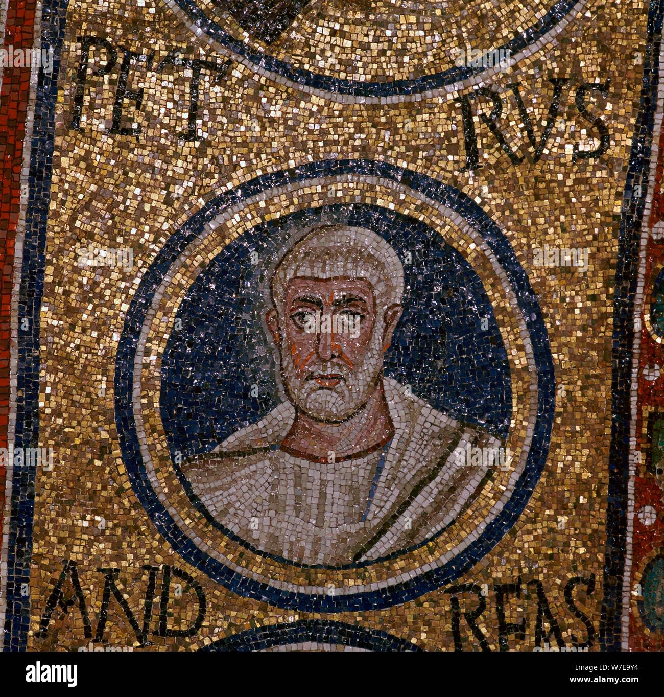 Mosaic detail showing St Peter, 5th century. Artist: Unknown Stock ...