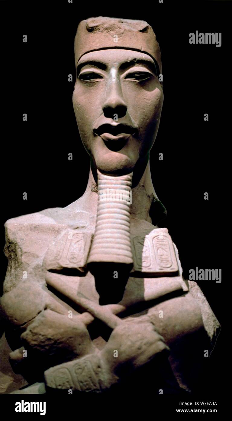 Statue of the Pharaoh Akhenaten, 14th century BC. Artist: Unknown Stock Photo
