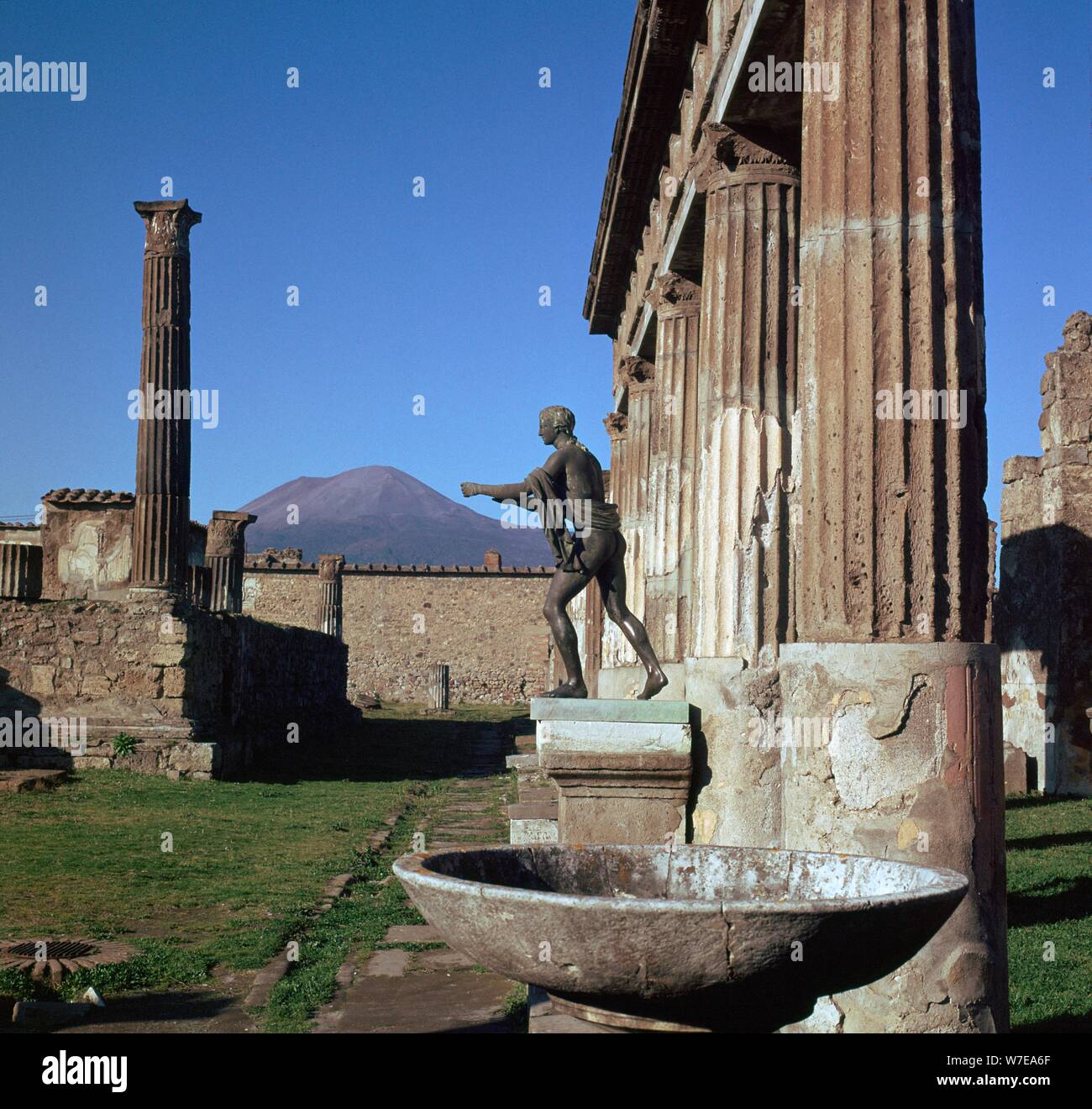 Bronze statue at temple of Apollo in Pompeii, 1st century. Artist Unknown Stock Photo Alamy