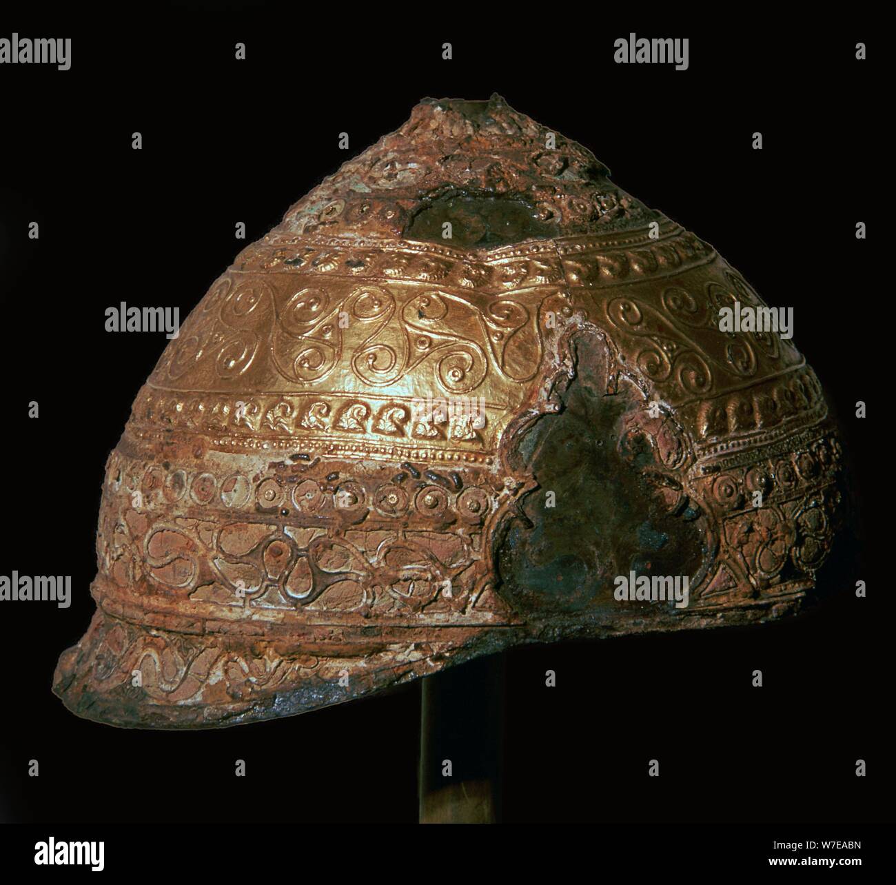 Celtic gold helmet, 4th century BC. Artist: Unknown Stock Photo