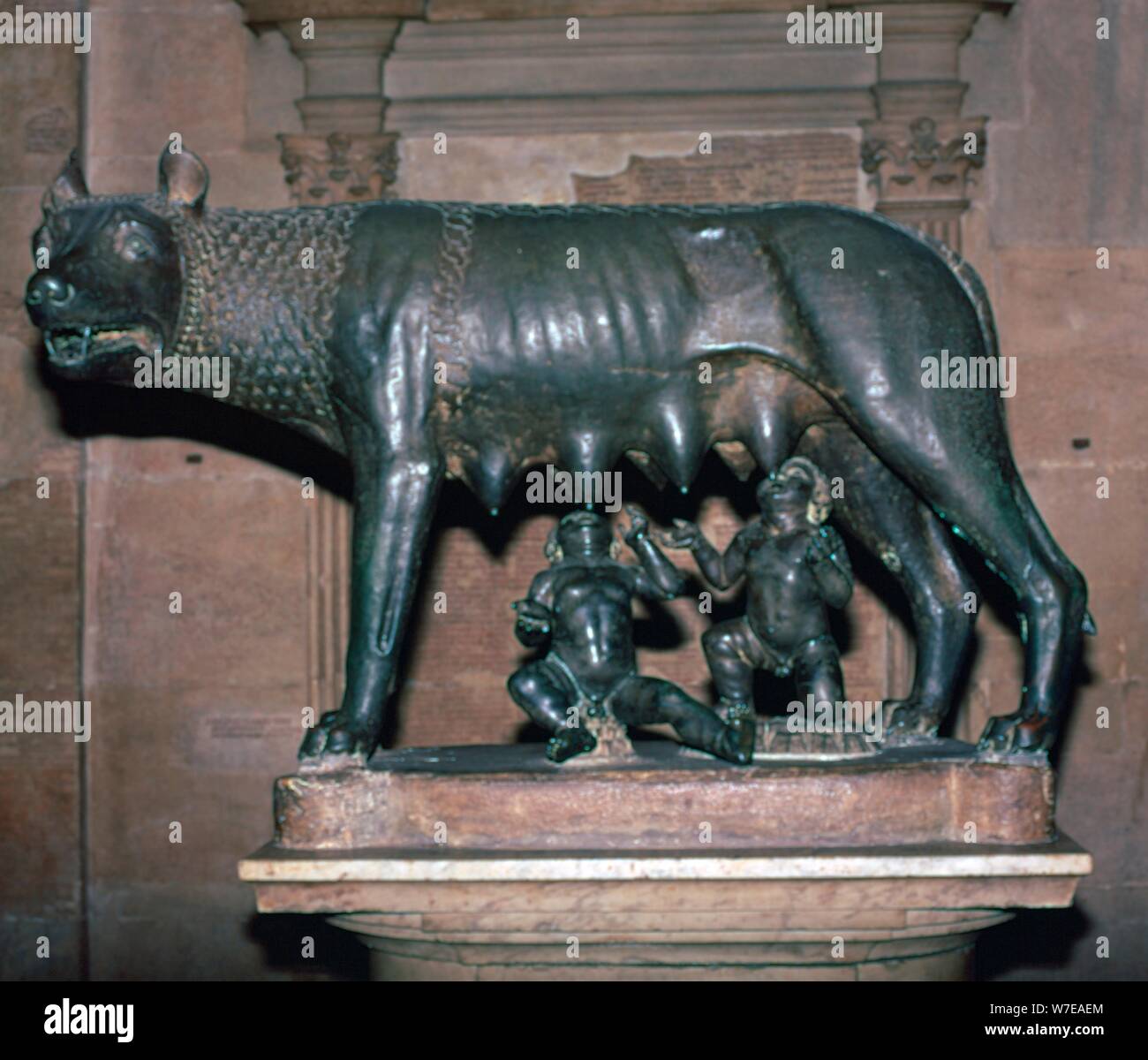 An Etruscan statue, The Capitoline Wolf. Artist: Unknown Stock Photo