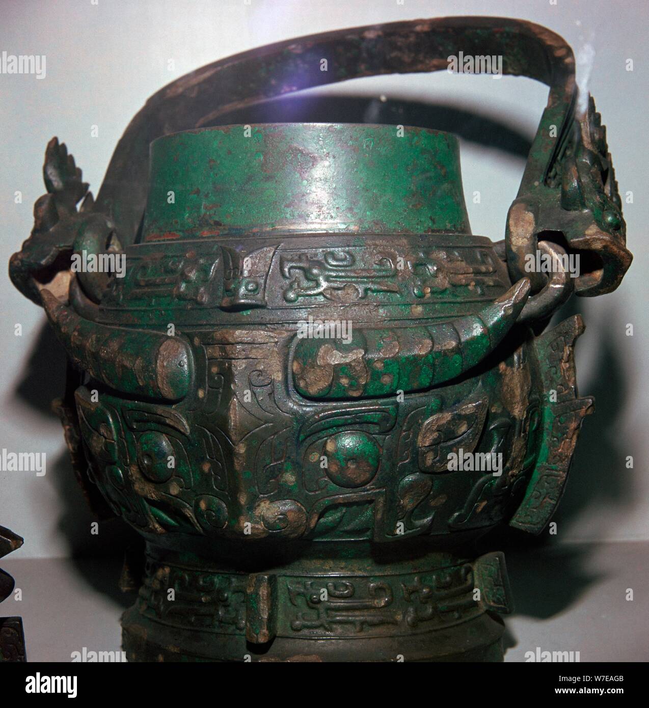 Chinese bronze wine-vessel, 11th century BC. Artist: Unknown Stock Photo
