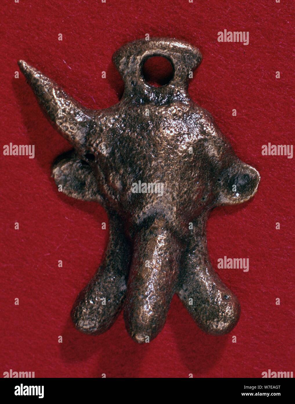 Roman bronze phallic amulet, 2nd century. Artist: Unknown Stock Photo