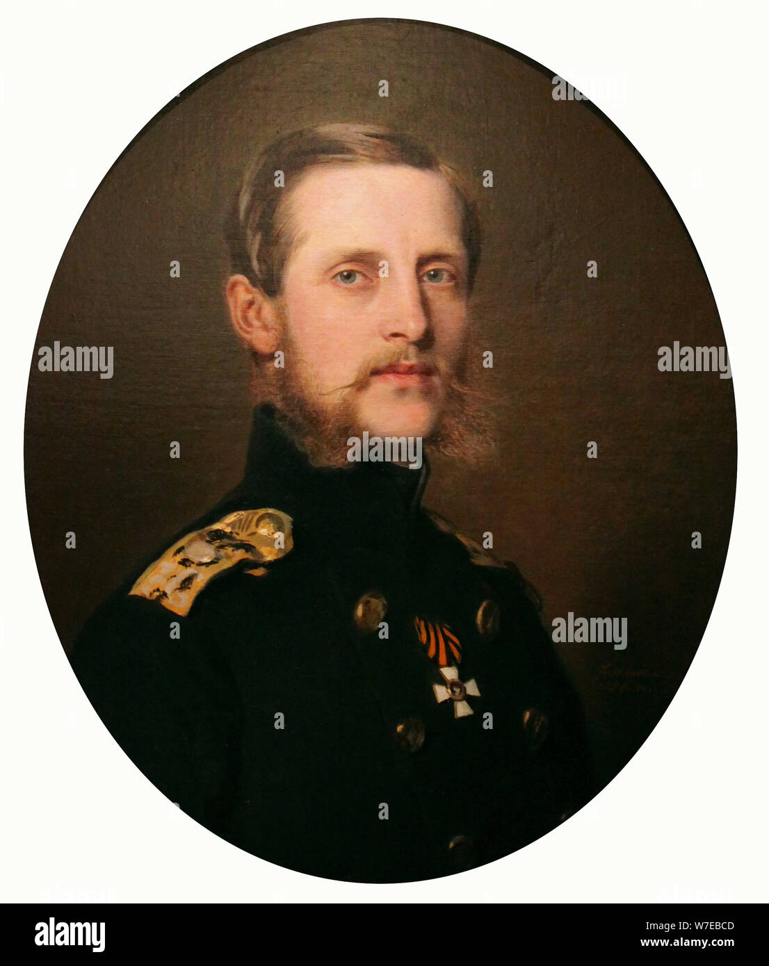 'Portrait of the Grand Duke Konstantin Nikolaevich', 1859. Artist: Franz Xaver Winterhalter Stock Photo