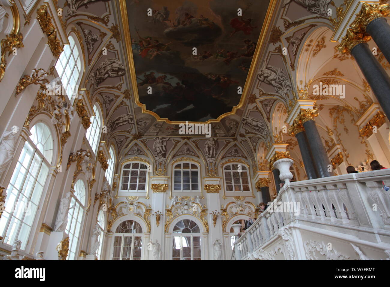 Main staircase of the Winter Palace, Hermitage Museum, St Petersburg, Russia. Artist: Sheldon Marshall Stock Photo