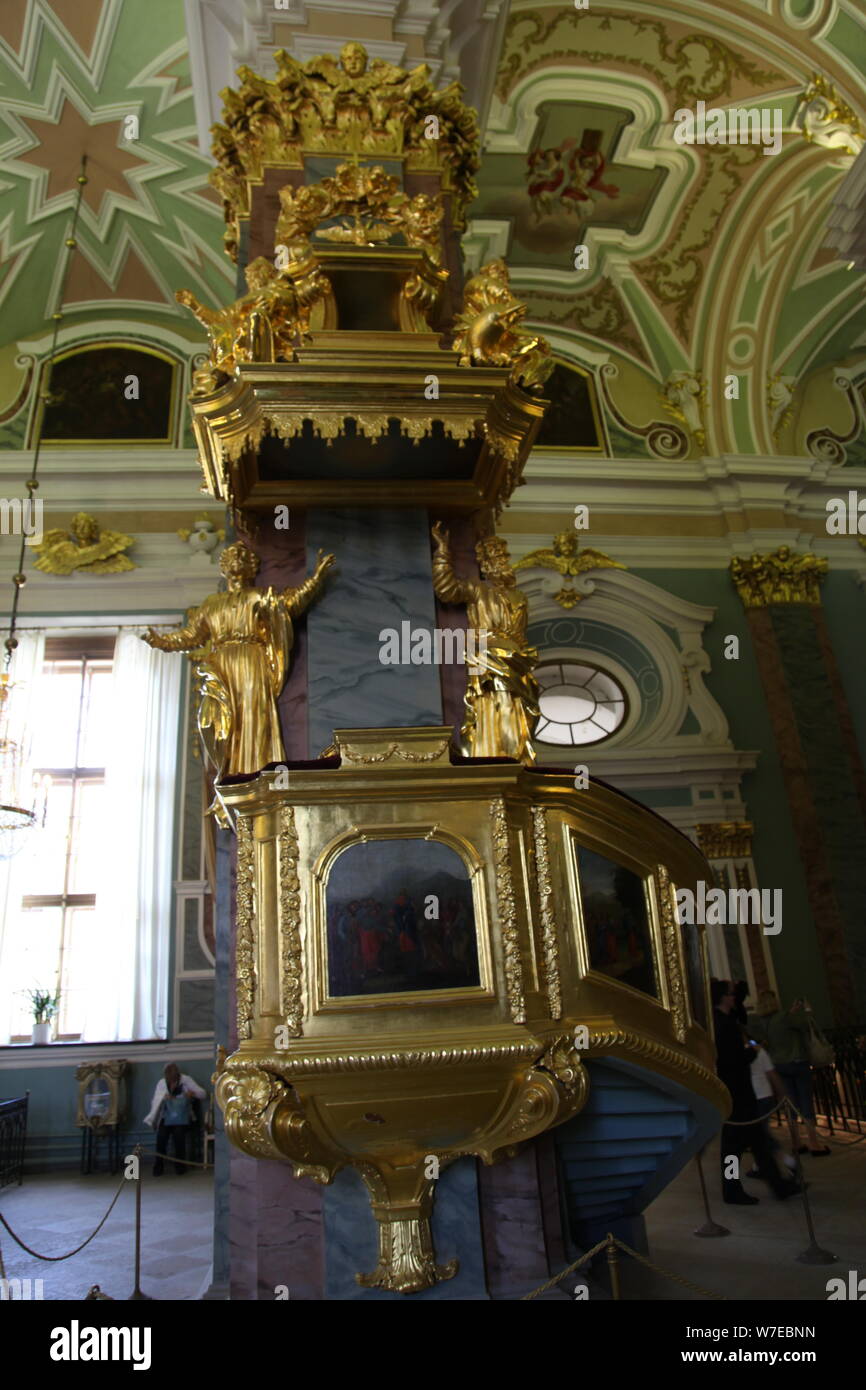 Pulpit, Peter and Paul Cathedral, St Petersburg, Russia, 2011.  Artist: Sheldon Marshall Stock Photo
