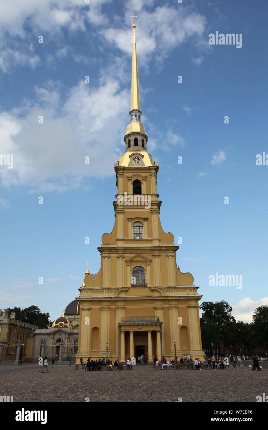 Bell tower, Peter and Paul Cathedral, St Petersburg, Russia, 2011. Artist: Sheldon Marshall Stock Photo