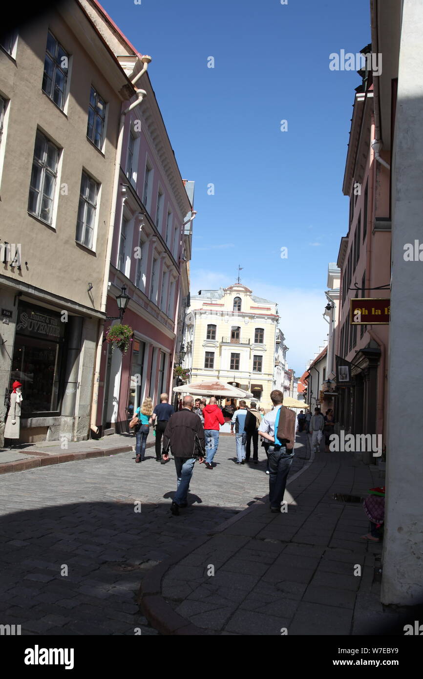 Street scene, Tallin, Estonia, 2011. Artist: Sheldon Marshall Stock Photo
