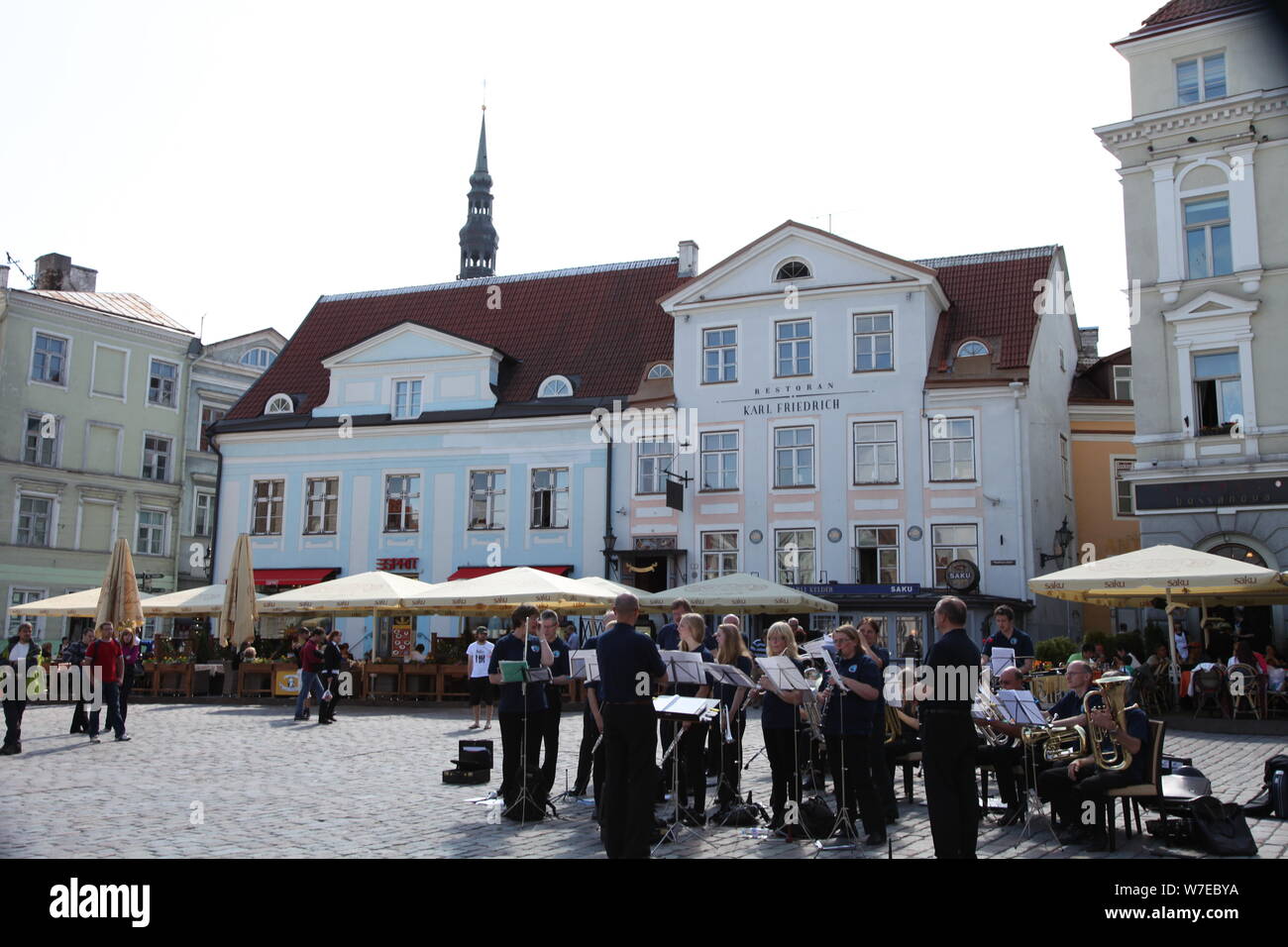 Outdoor concert in Town Hall Square, Tallin, Estonia, 2011. Artist: Sheldon Marshall Stock Photo