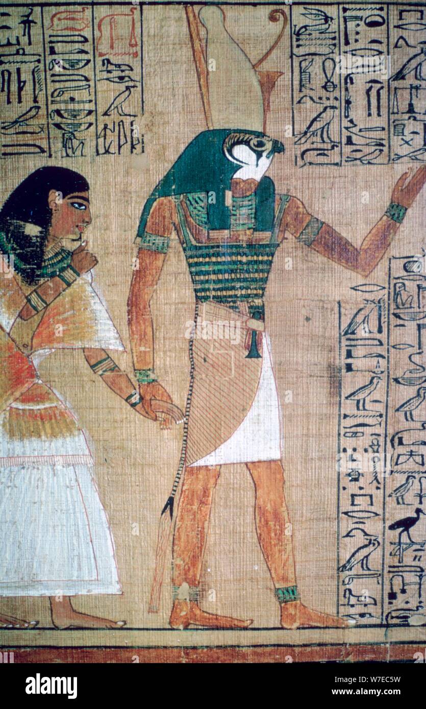 Detail from the Book of the Dead of Ani; sheet 4. Artist: Unknown Stock Photo