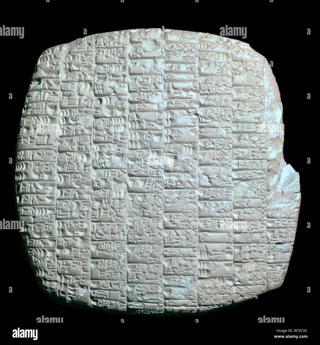 Cuneiform tablet  barley rations, 1st Dynasty of Lagash, about 2350-2200 BC. Artist: Unknown Stock Photo