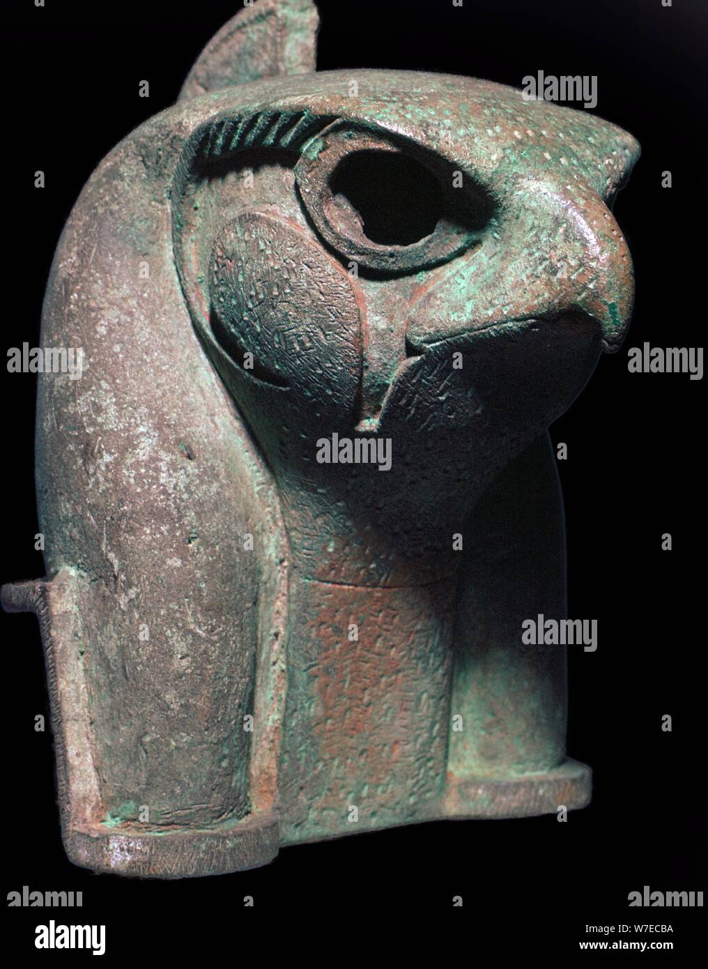 Bronze head of the Egyptian god Ra. Artist: Unknown Stock Photo