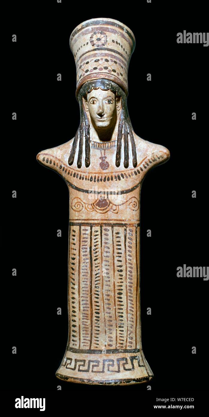 Terracotta statuette of a goddess. Artist: Unknown Stock Photo