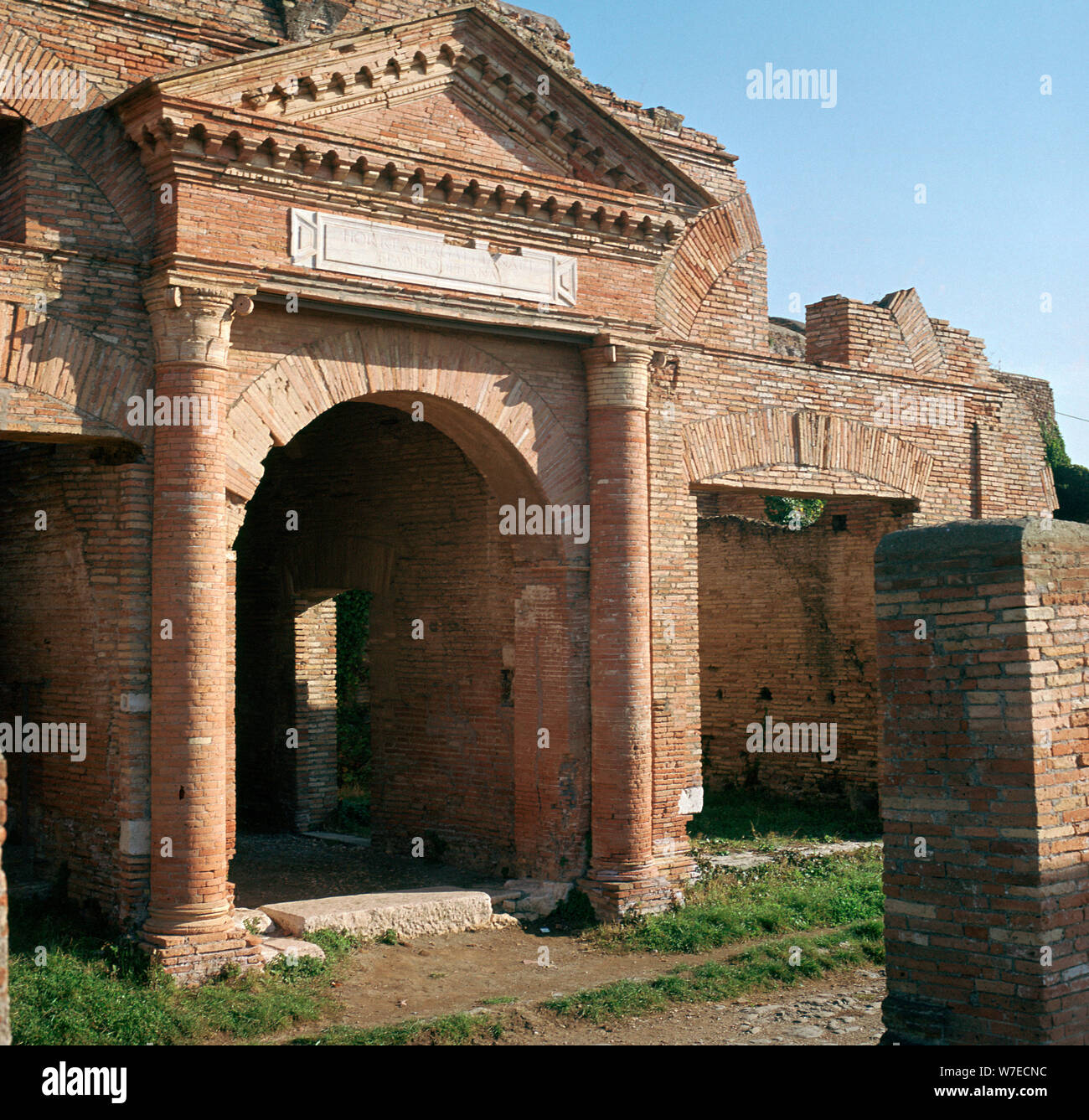 Doorway and warehouse at the Roman port of Ostia, 2nd century. Artist ...