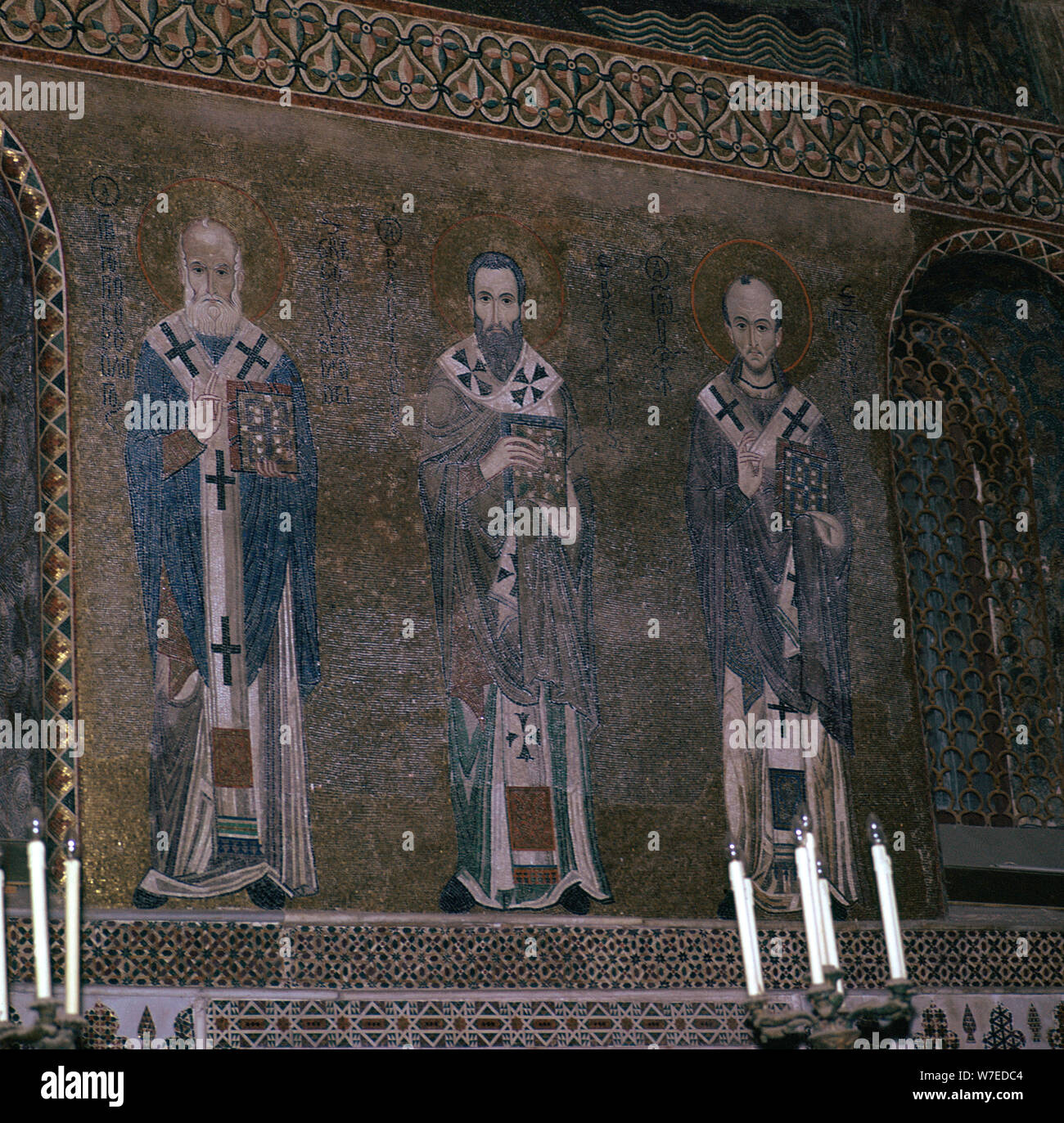 A mosaic showing the Fathers of the Church, 12th century. Artist: Unknown Stock Photo