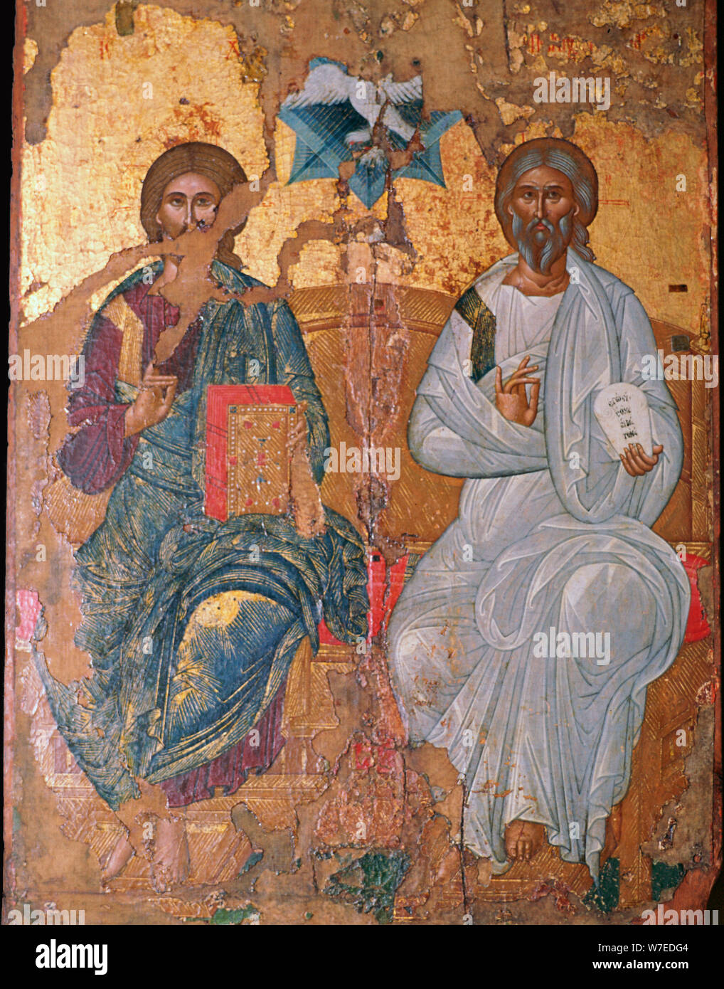 Ikon of the Holy Trinity, 17th century. Artist: Unknown Stock Photo