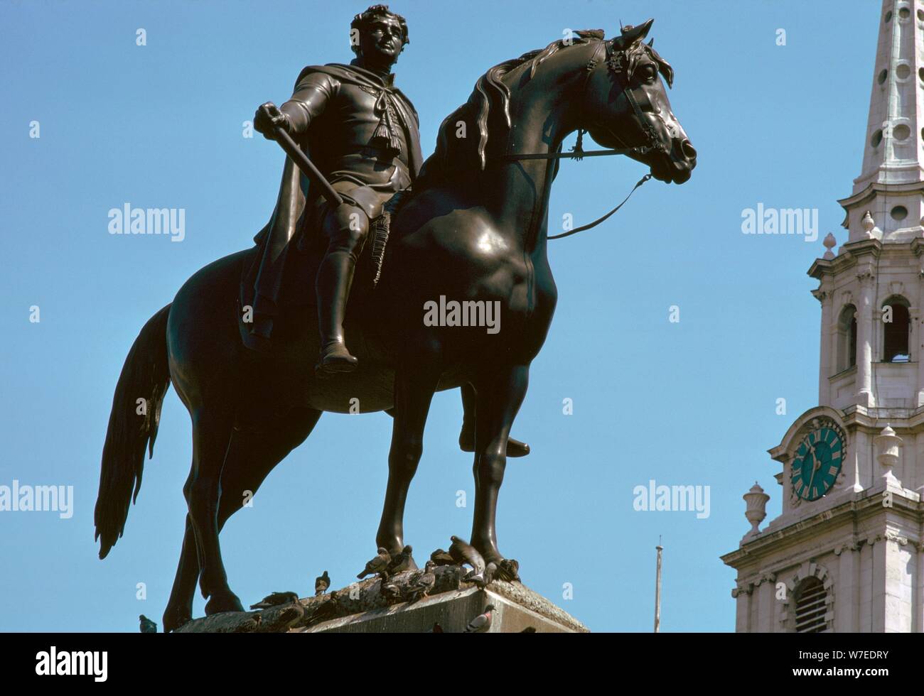 Equestrian Statue of King George IV, 19th century. Artist: Francis Legatt Chantrey Stock Photo
