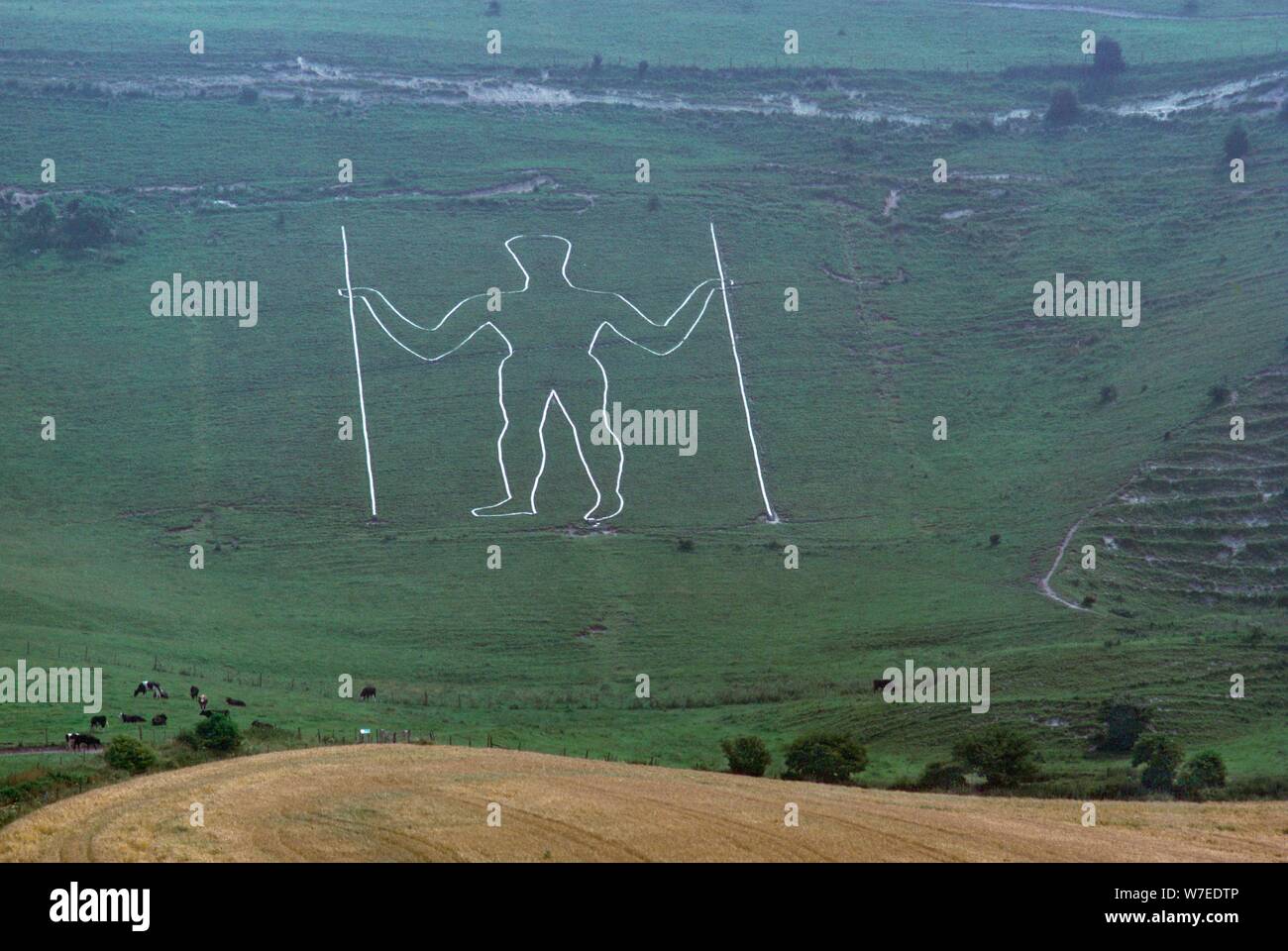 Long Man of Wilmington, 16th century. Stock Photo