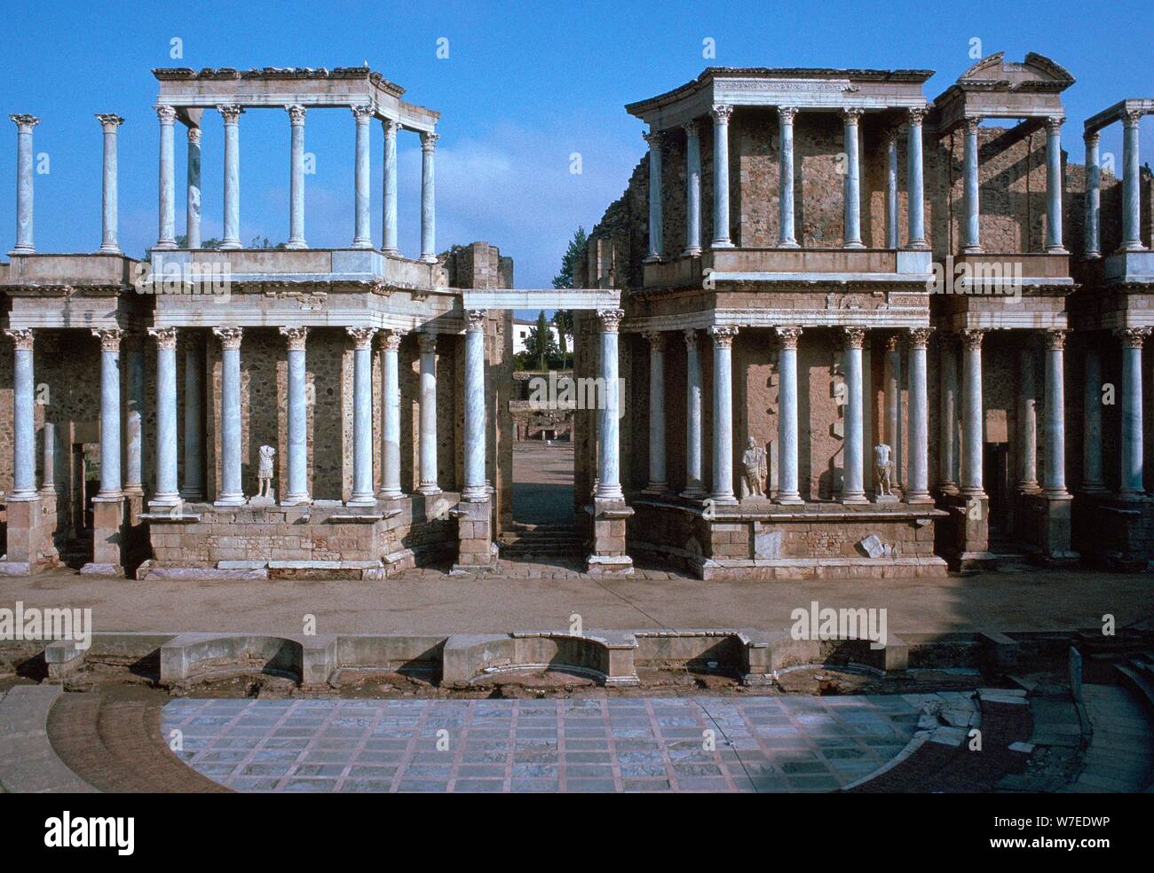 The Roman Theatre at Merida. Artist: Unknown Stock Photo