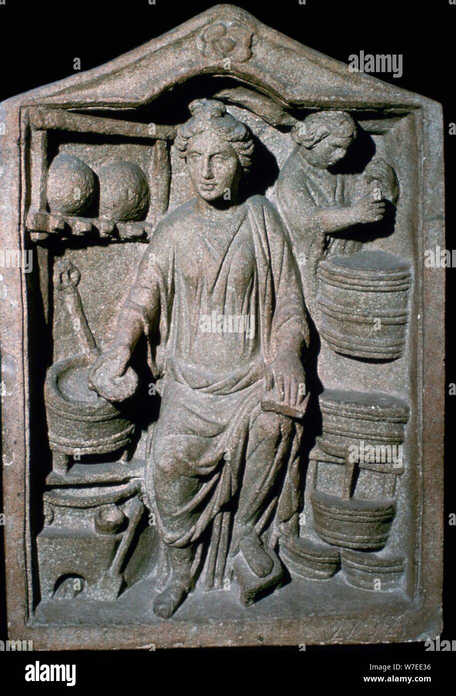 Roman relief of a Pharmacy Shop. Artist: Unknown Stock Photo