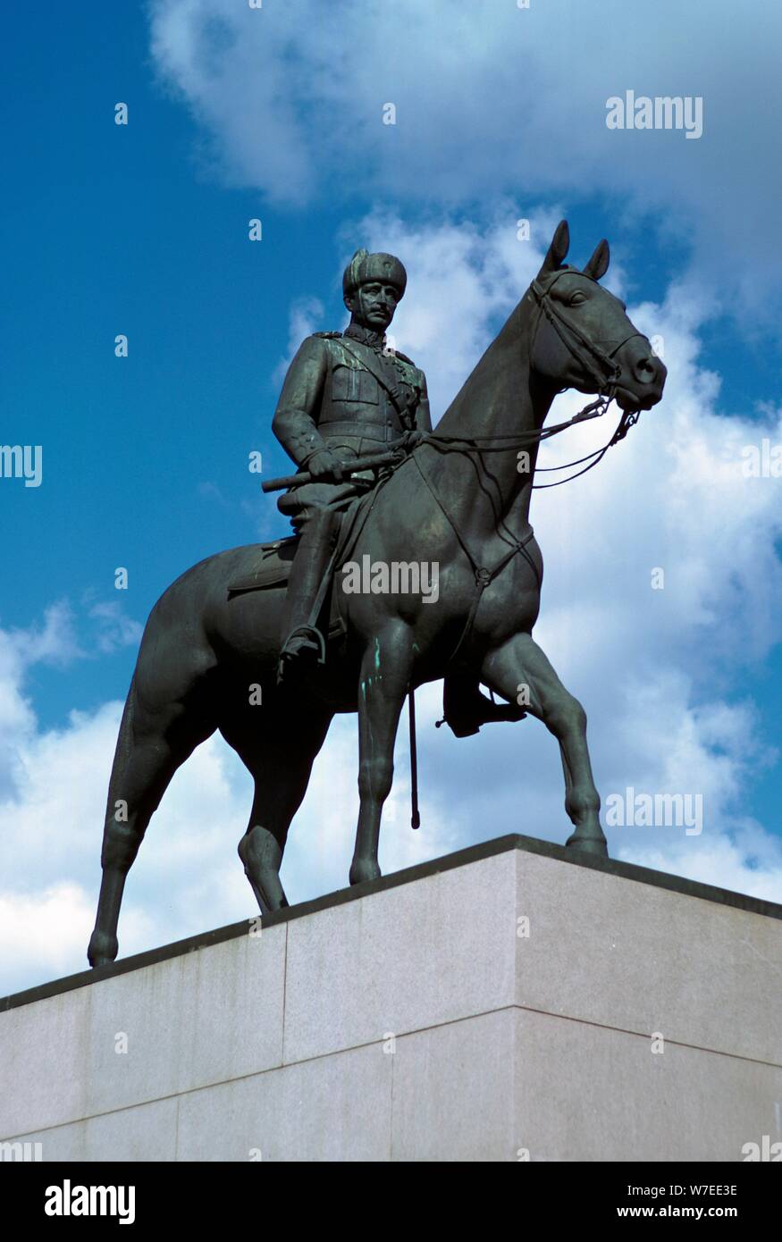Equestrian Statue of Marshal Mannerheim, 1960s. Artist: Aimo Johan Kustaa Tukiainen Stock Photo