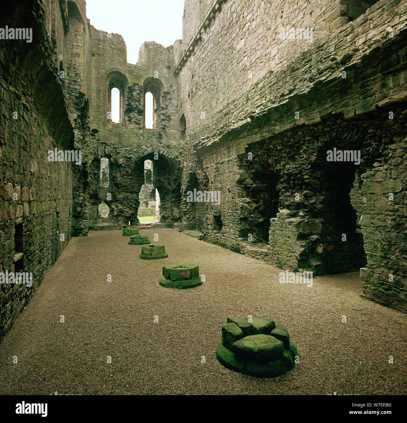 Middleham Castle, 12th century. Artist: Robert Fitzrandolph Stock Photo