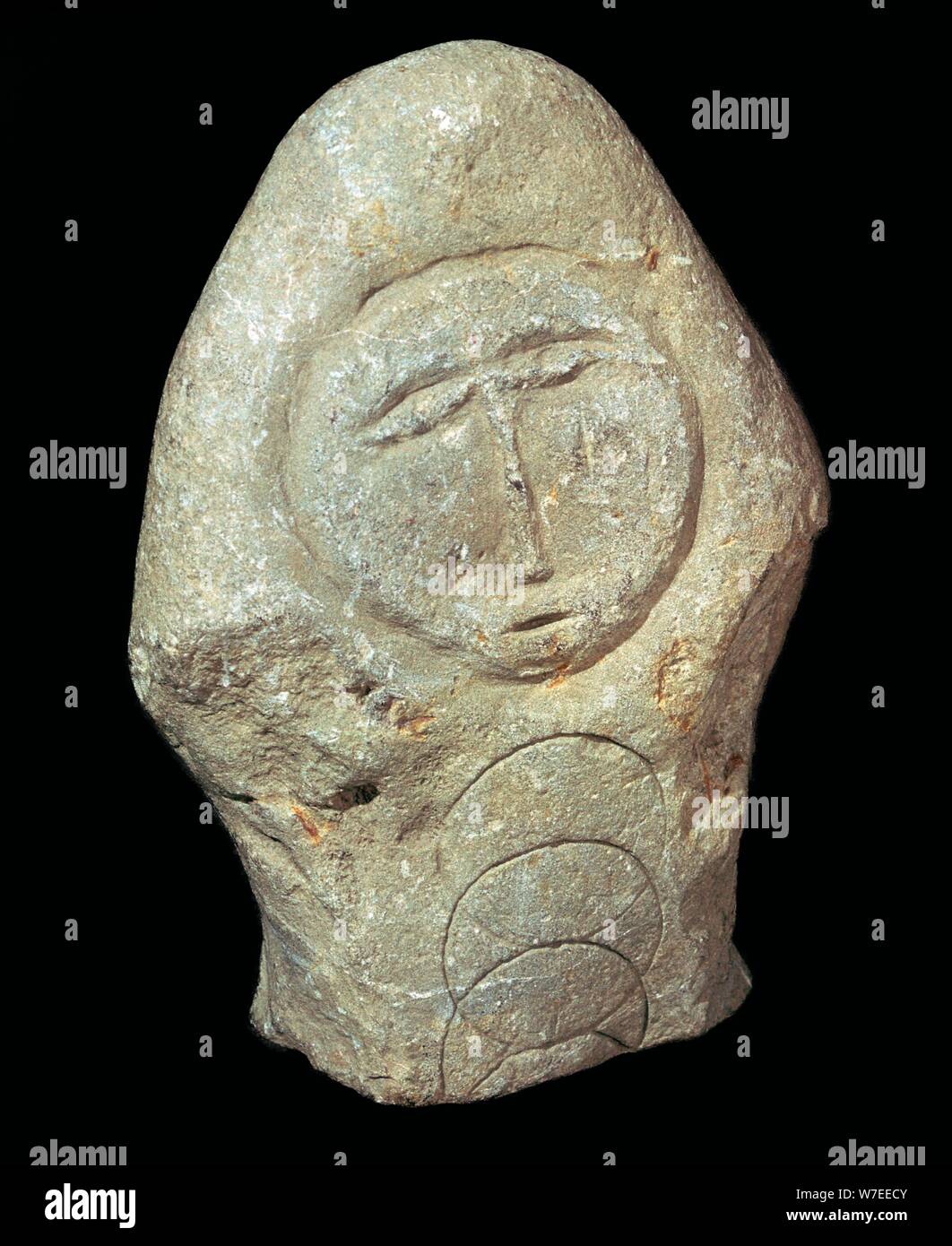 Carved Celtic Head, 1st century. Artist: Unknown Stock Photo