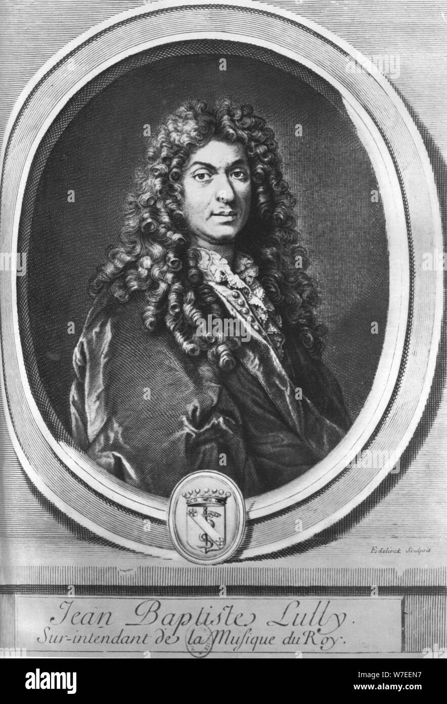 Jean-Baptiste Lully, Florentine-born French composer. Artist: Gerard Edelinck Stock Photo
