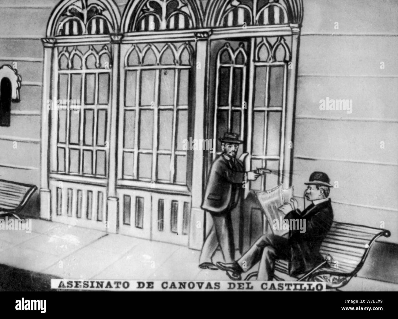 Assasination of Antonio Cánovas del Castillo, 1897. Artist: Unknown Stock Photo