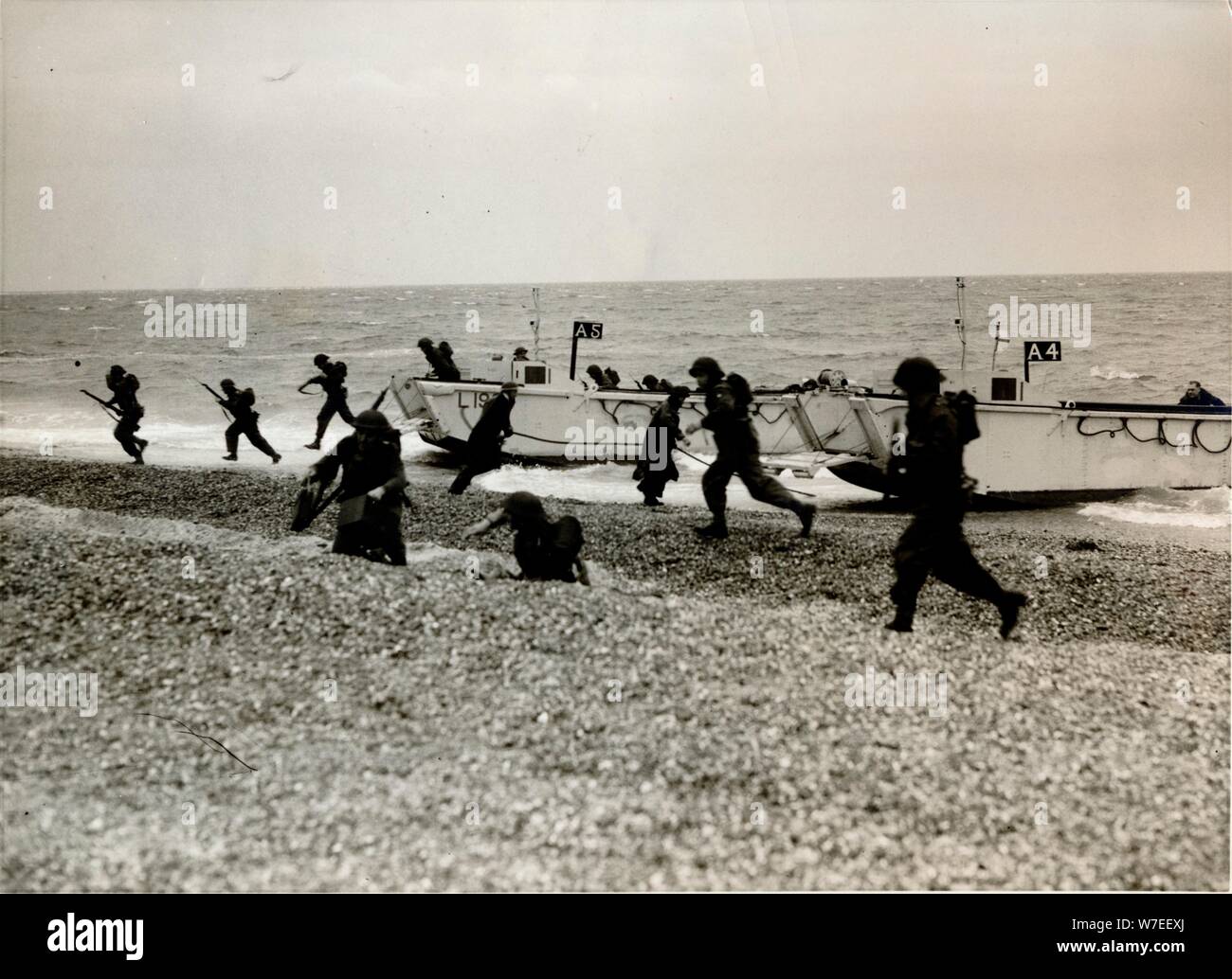 Runaground III, a mock amphibious invasion of England, Portsmouth, Hampshire, 1952. Artist: Unknown Stock Photo