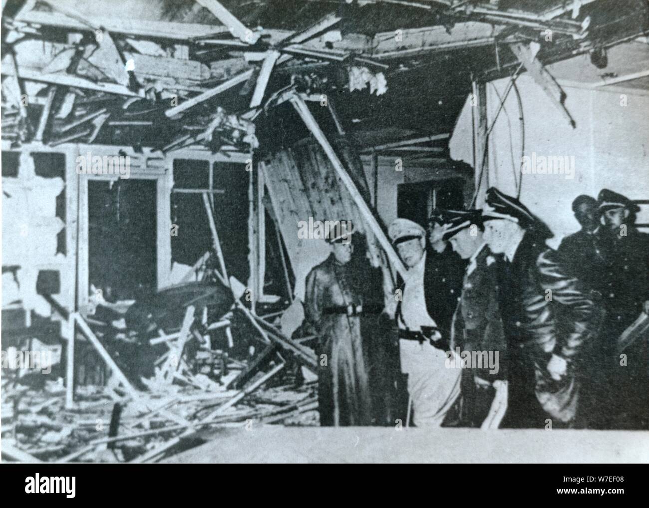 Hermann Göring, German Nazi leader, inspecting bomb damage, World War II, c1940-c1945. Artist: Unknown Stock Photo