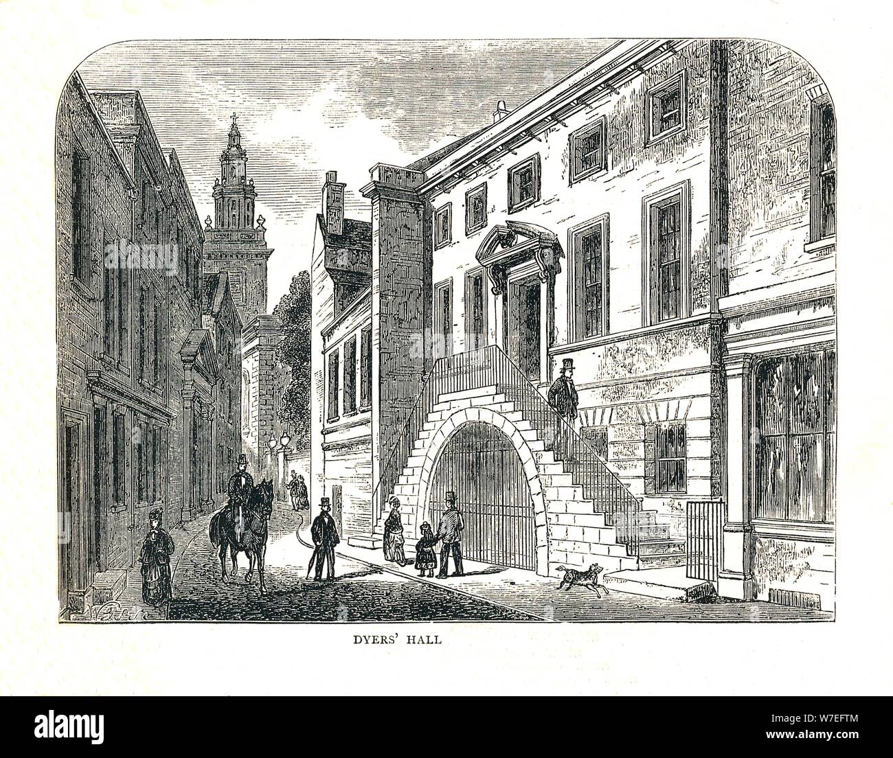 Dyers' Hall, College Street,as Rebuilt 1857. Artist: Walter Thornbury Stock Photo