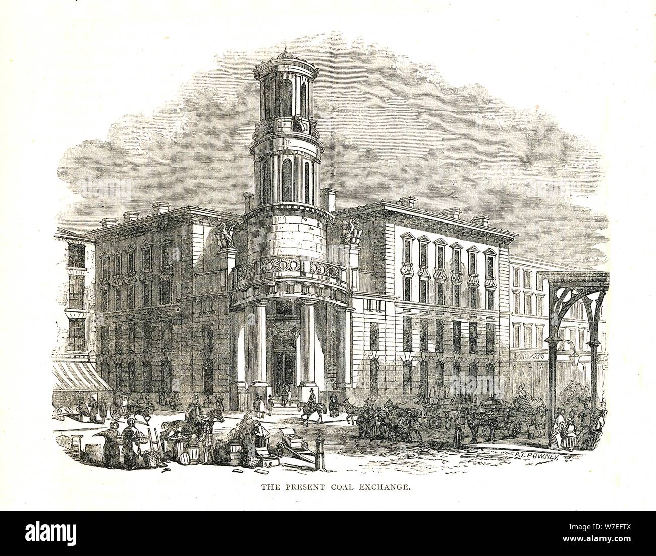 The Present Coal Exchange, opened by Prince Albert in 1849, Thames Street, 1878 Artist: Walter Thornbury Stock Photo