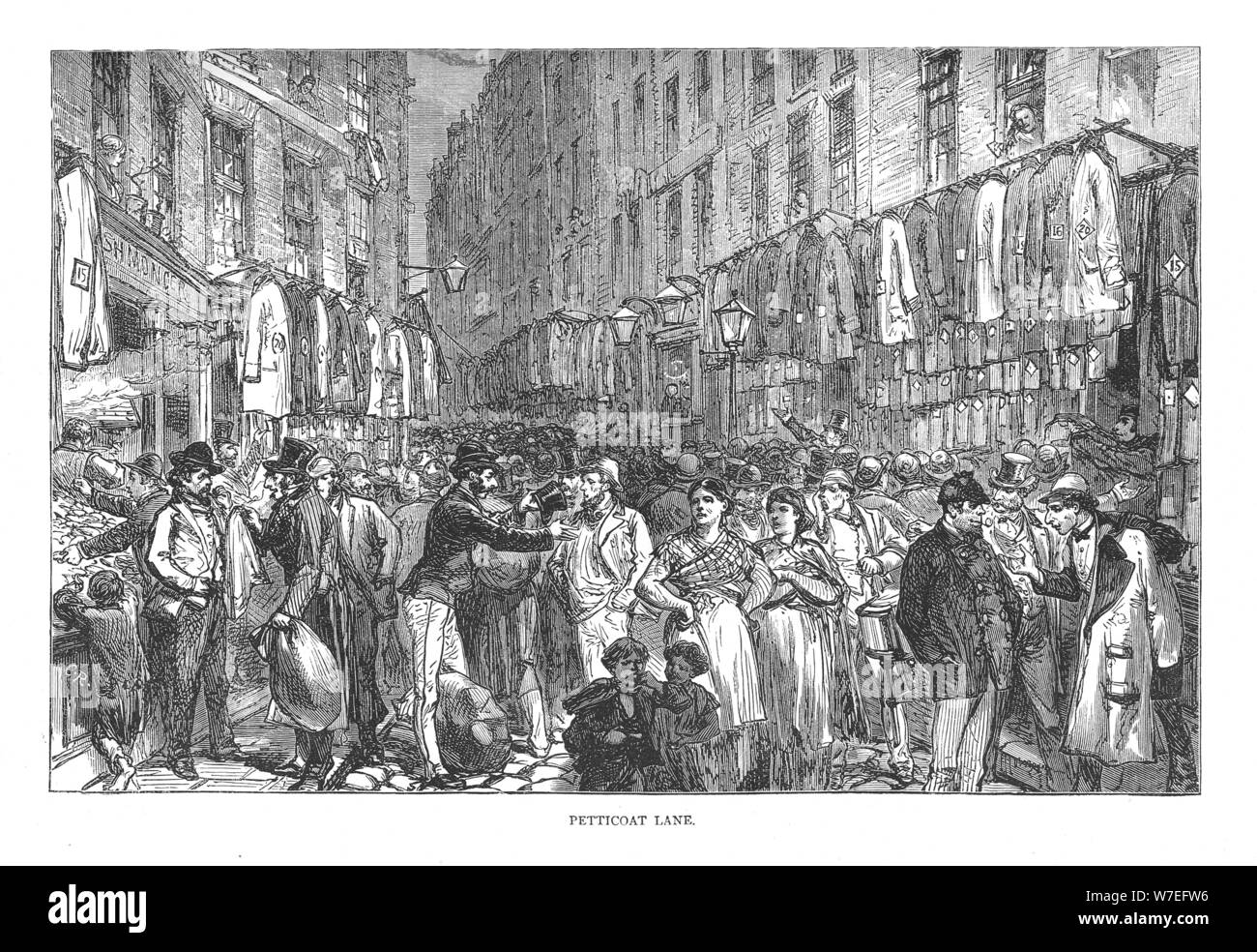 Petticoat Lane, 1878 Artist: Walter Thornbury Stock Photo