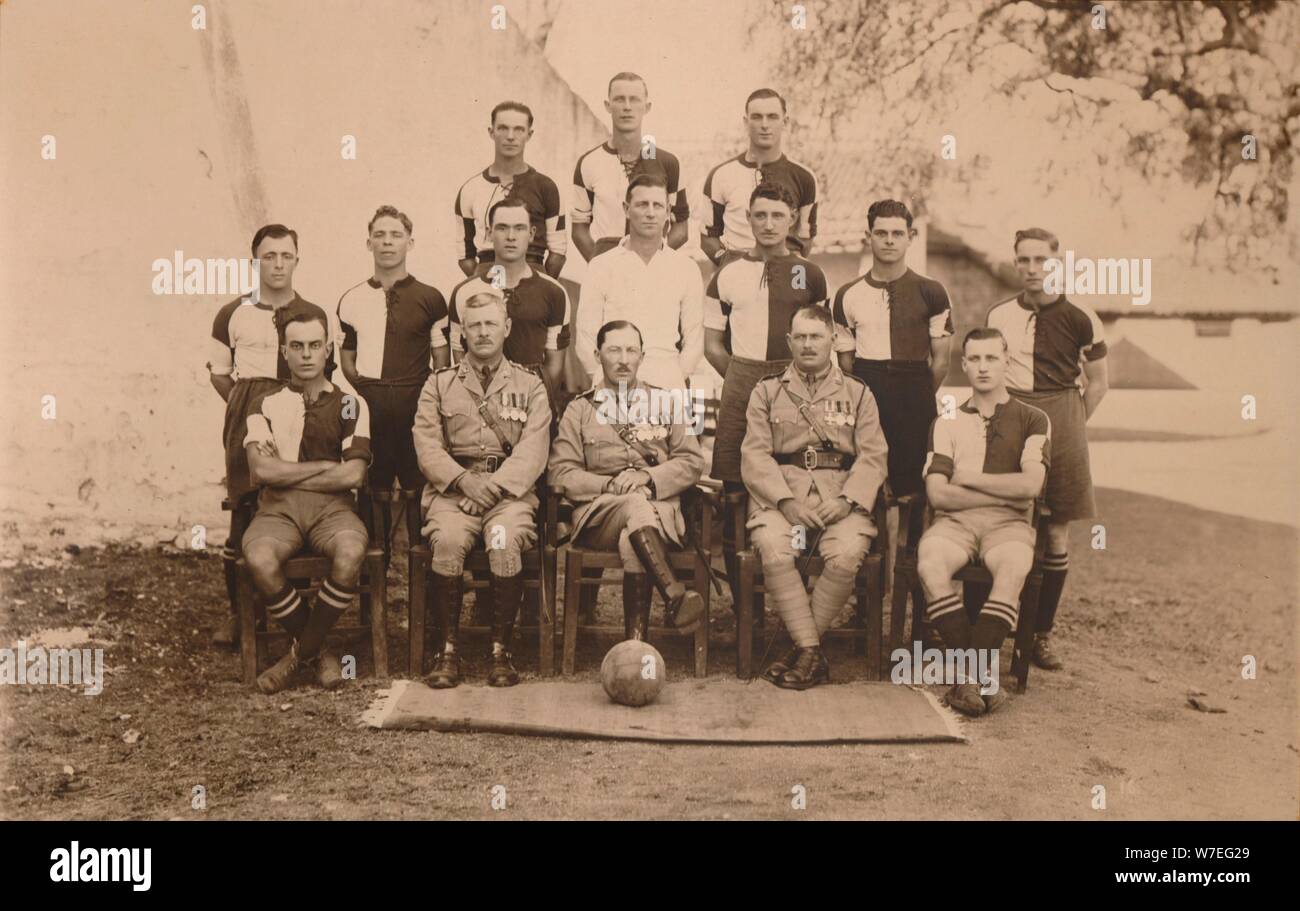 The Battalion Football Team of the First Battalion, The Queen's Own Royal West Kent Regiment. Poona, Artist: Unknown Stock Photo