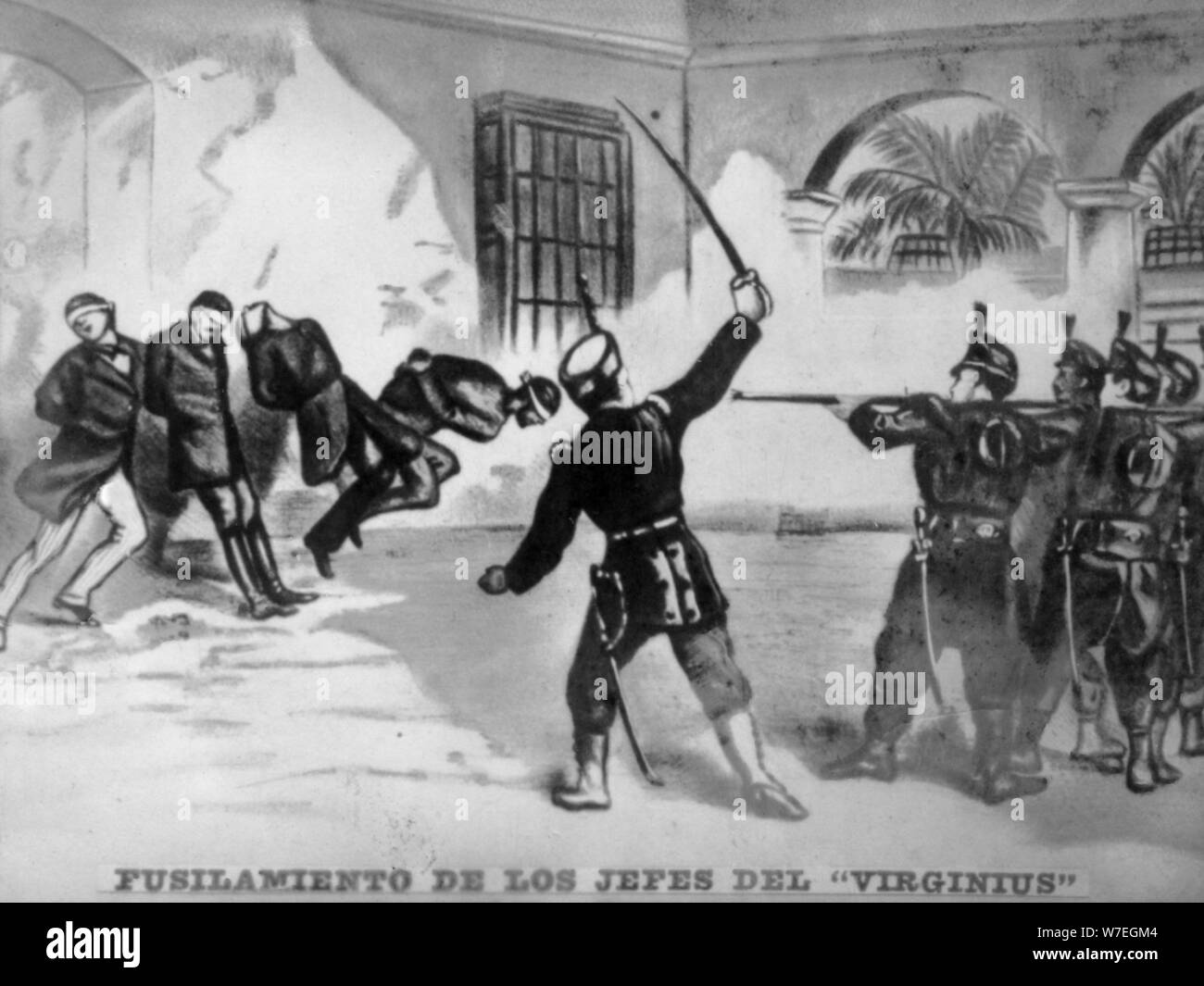 Executions of the chiefs of Virginius, (1873), 1920s. Artist: Unknown Stock Photo