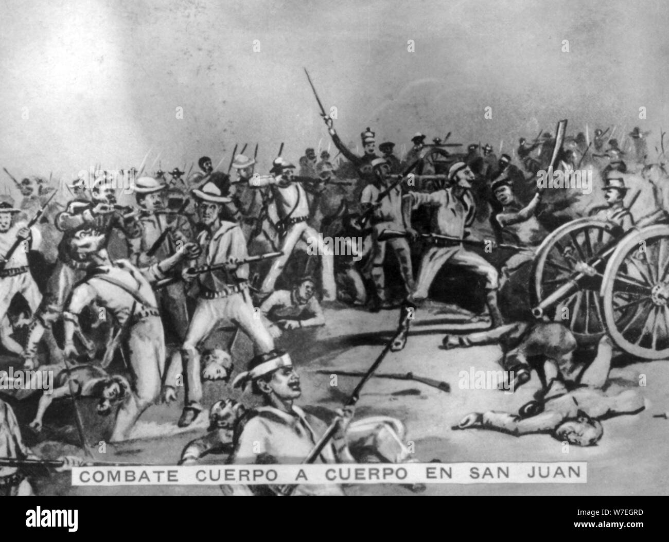The combat of San Juan, (1898), 1920s. Artist: Unknown Stock Photo