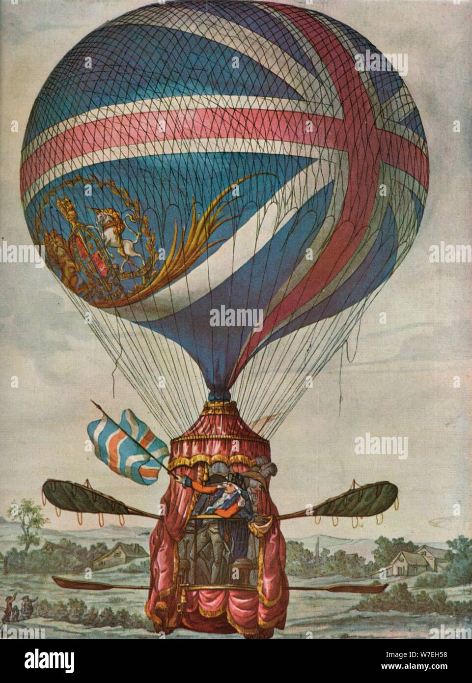 Vincent Lunardi's Second Balloon: (May 3, 1785), 1937. Artist: Unknown Stock Photo