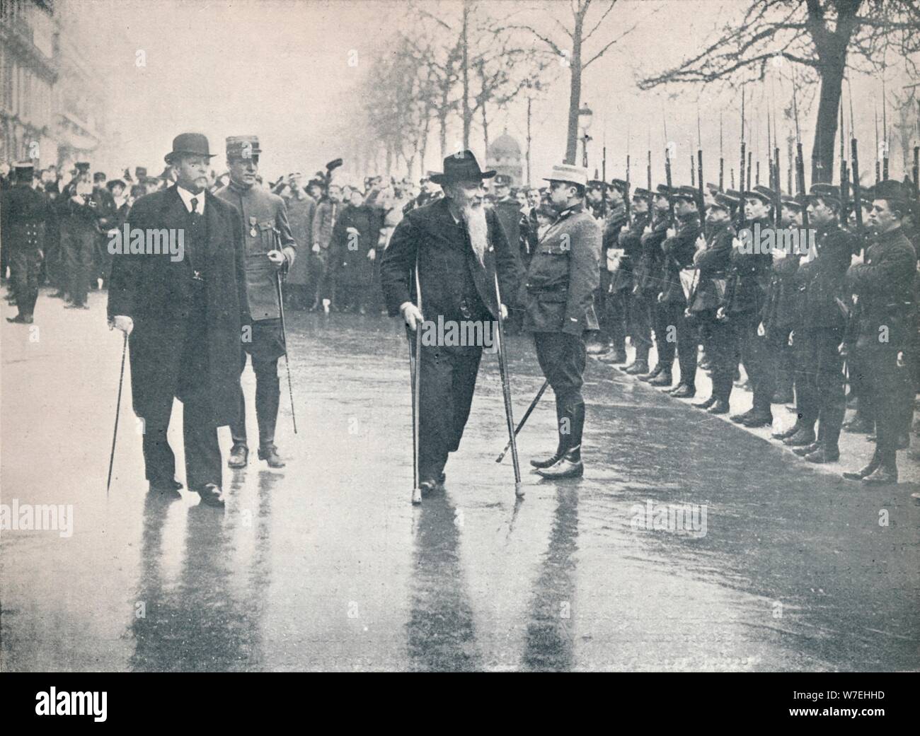 Italian veteran,General Ricciotti Garibaldi, at a review of French recruits in Paris, c1914. Artist: Unknown Stock Photo