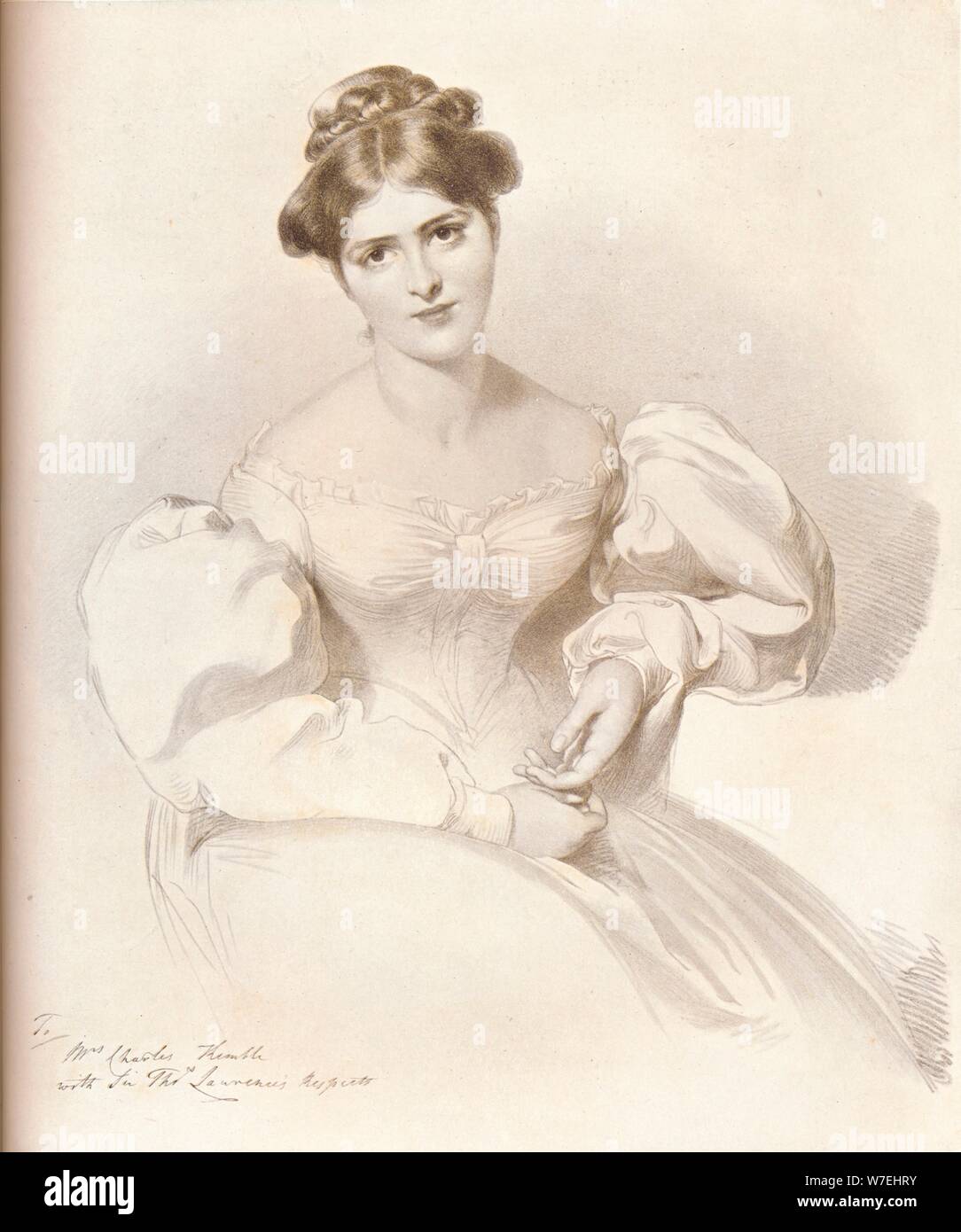 Frances Anne Fanny Kemble, (1809-1893), British actress, c1829, (1909). Artist: Richard James Lane Stock Photo