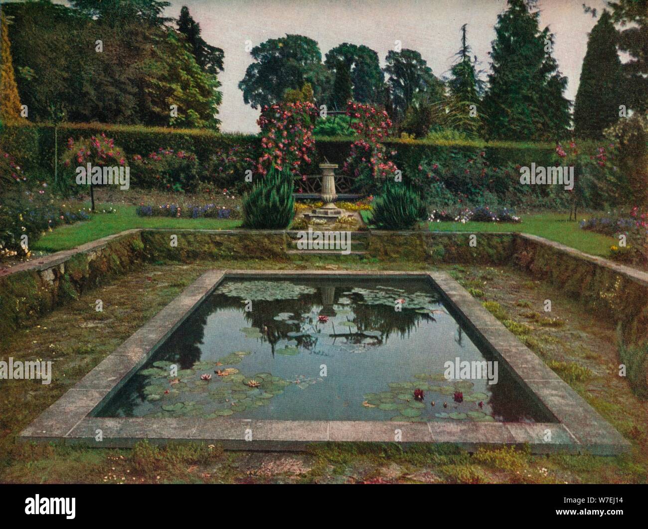 Enclosed Garden and Lily Pool at Gatton Park, Surrey, 1914. Artist: Unknown Stock Photo