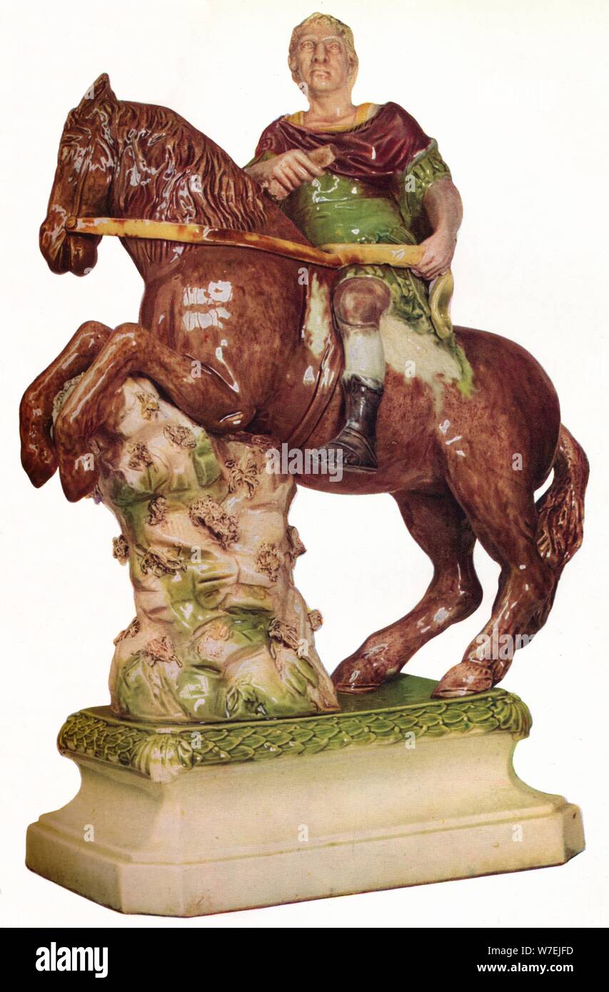 A Ralph Wood equestrian figure of King William III, in the guise of a Roman Emperor, 1785, (1923). Artist: Ralph Wood Stock Photo
