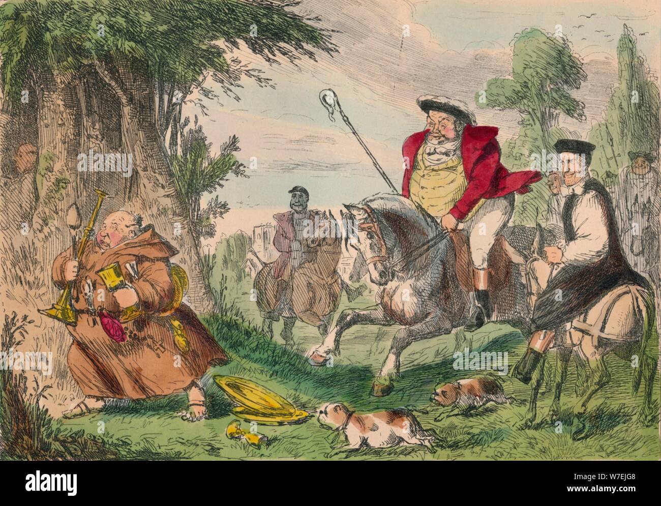 Henry VIII Monk Hunting, 1850. Artist: John Leech Stock Photo - Alamy