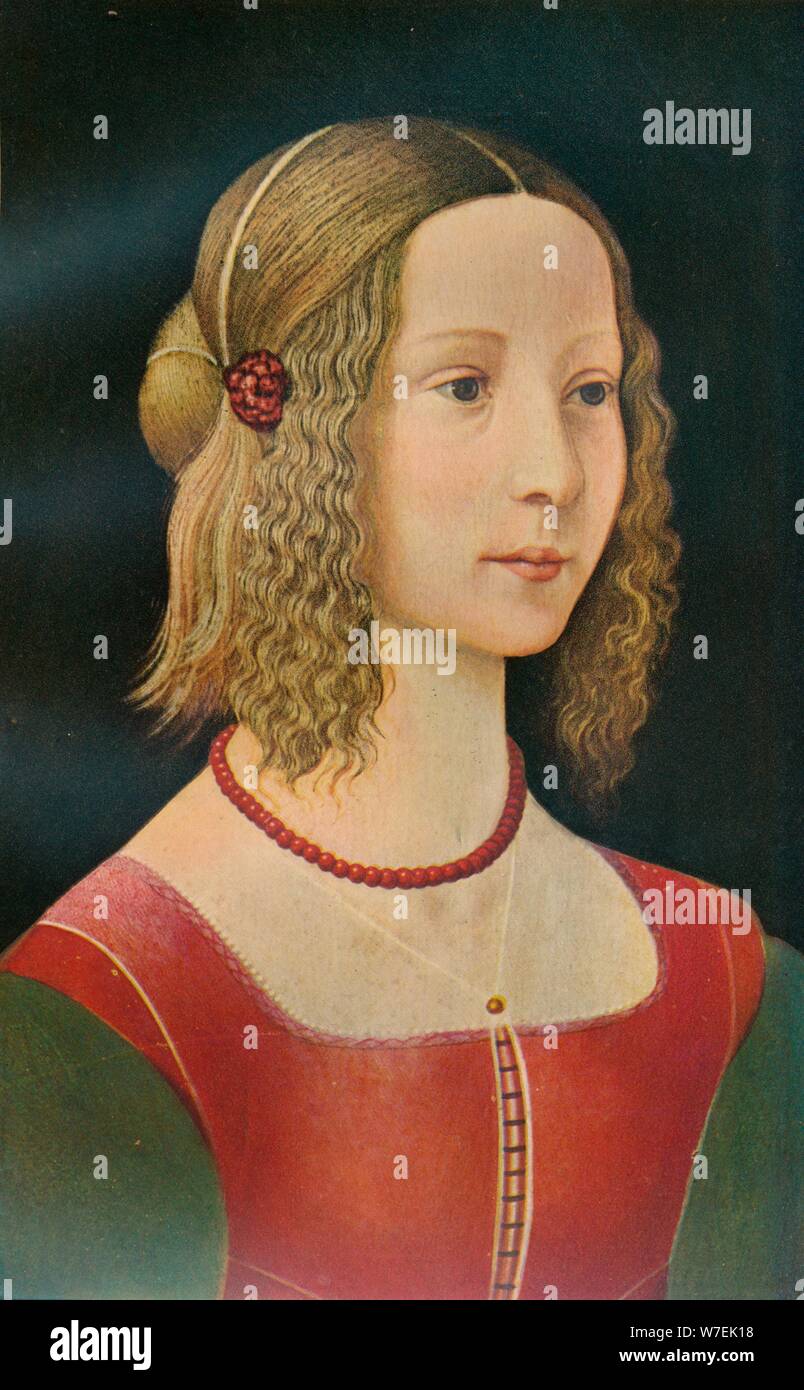 Portrait of a Girl, c1490, (1911). Artist: Unknown Stock Photo