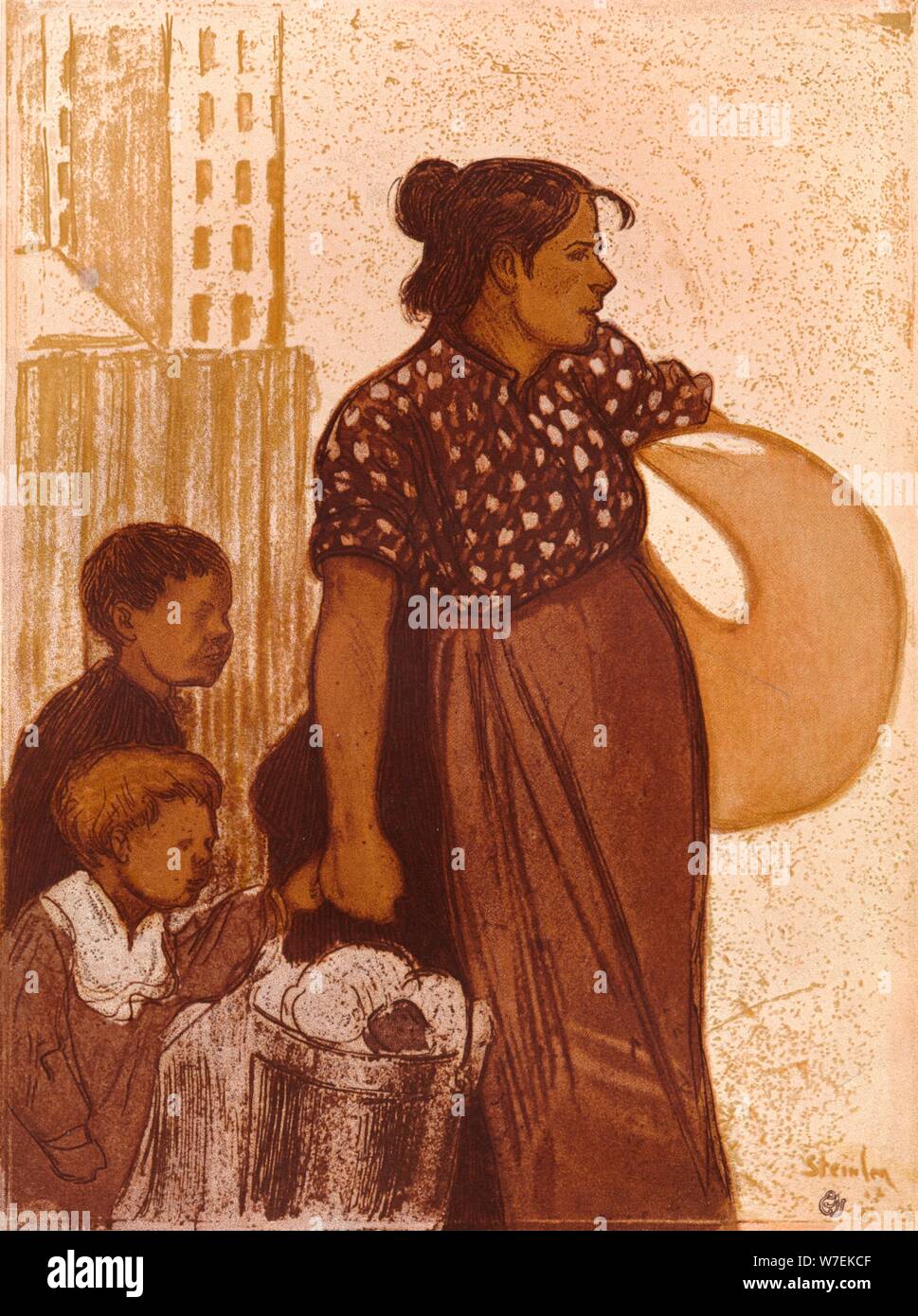 'La Blanchisseuse', c 1900. Artist: Theophile Alexandre Steinlen. Stock Photo